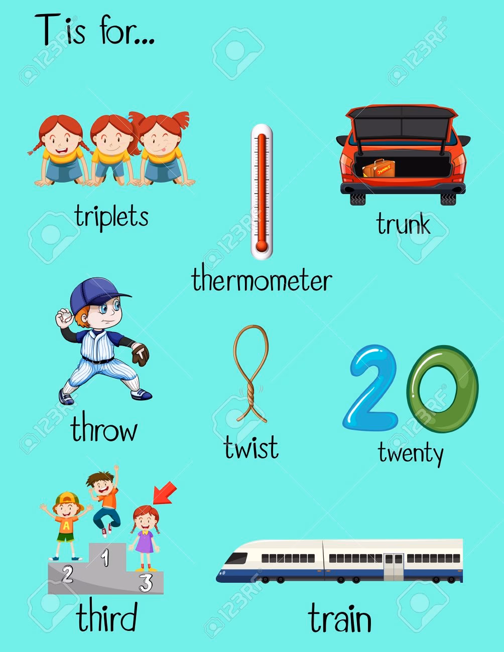 Quels sont les mots descriptifs qui commencent par T ?