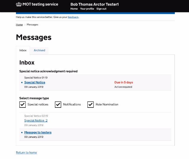 What is a special notice?
