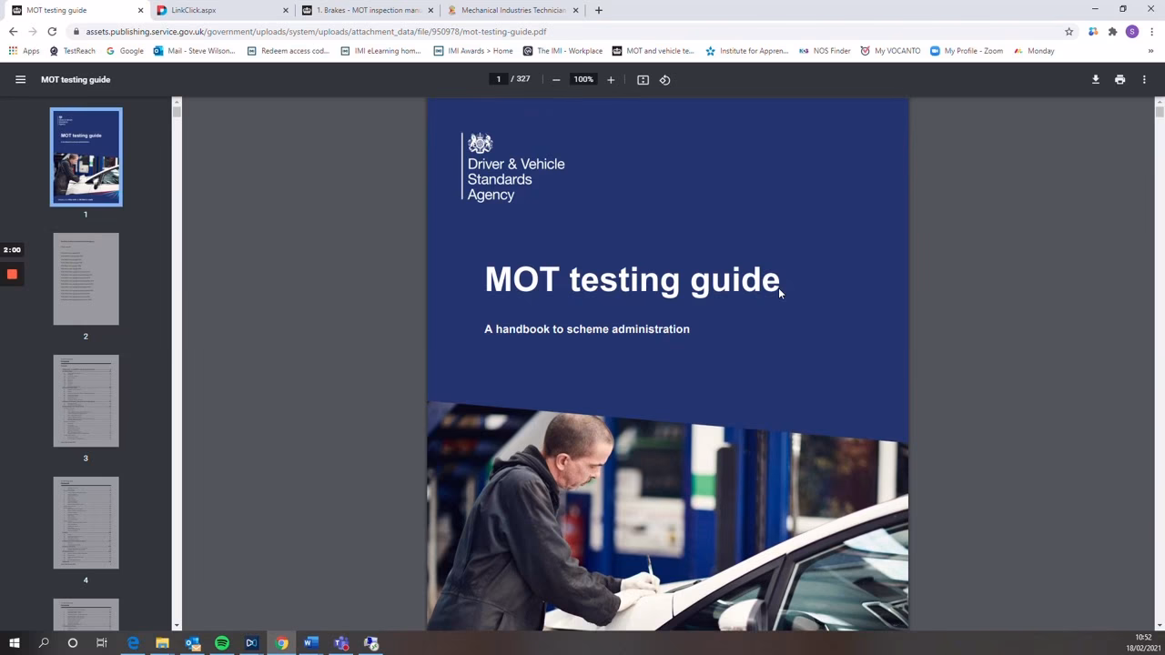 What is the MOT test manual?