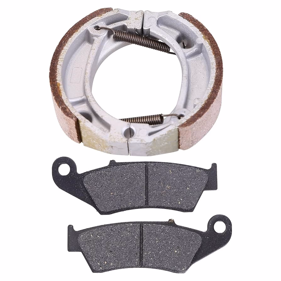 What are motorcycle brakes made of?