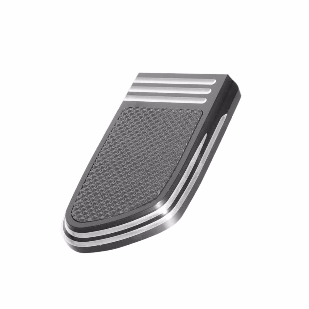 How does the rear brake pedal work on a motorcycle?