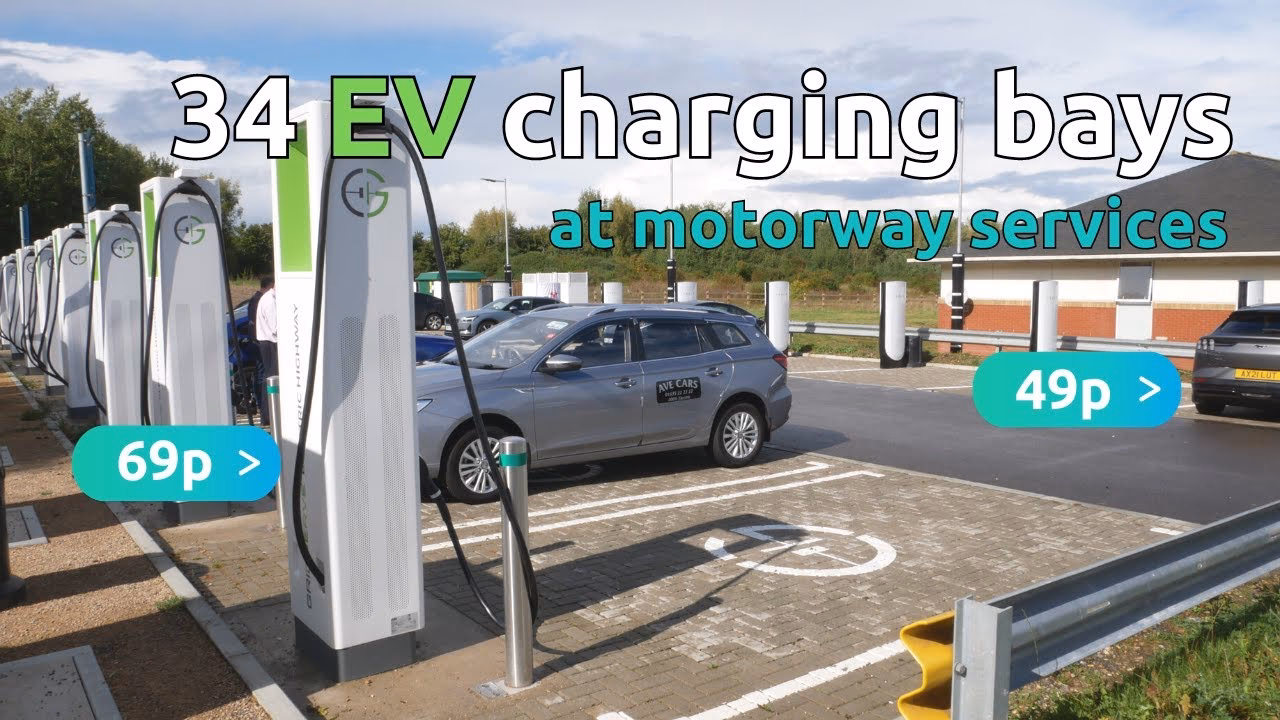 How many motorway chargers are there in England?