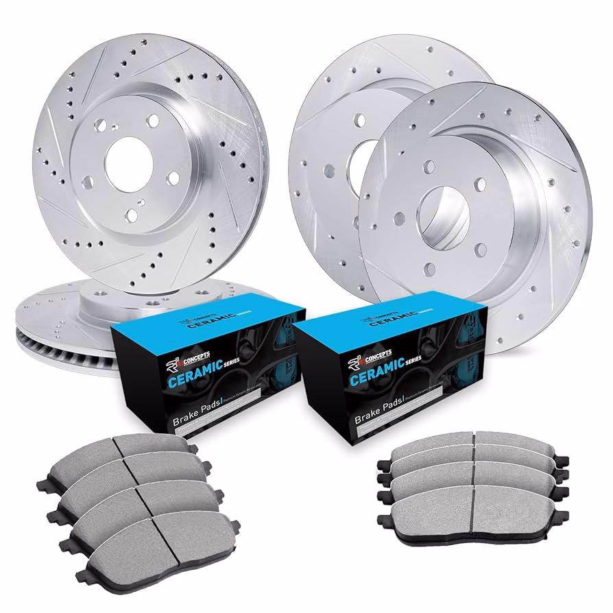 Which part brands replace front brake discs in Volkswagen Golf Plus?