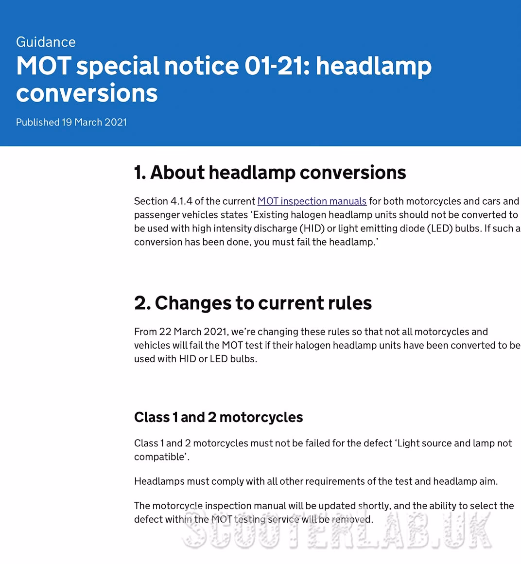 Are HID headlamps legal in the UK?