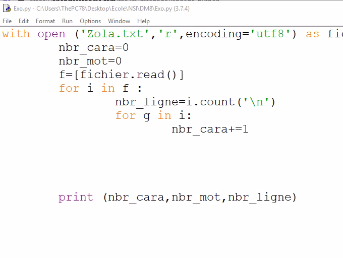 Comment calculer la fréquence d' occurrence d'un caractère dans une chaîne Python ?