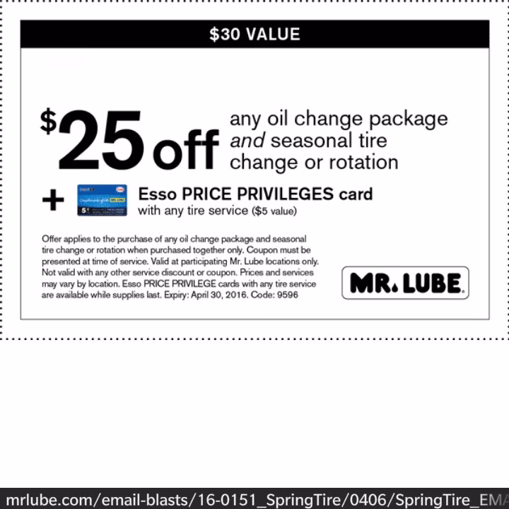 How to use Mr Lube coupon S4T?