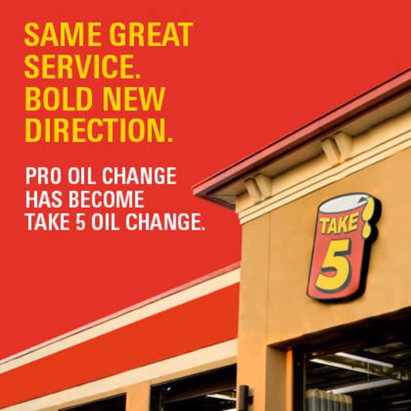 Who is take 5 oil change?