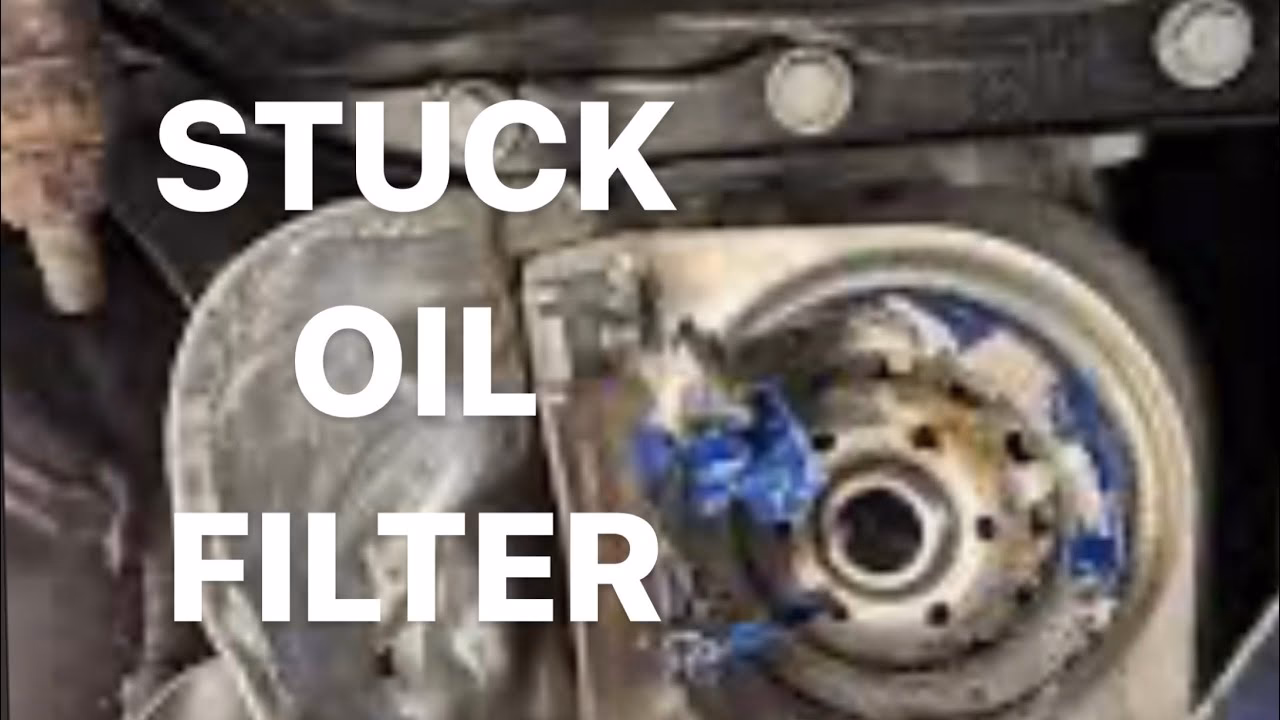 Can a stuck oil filter be removed?