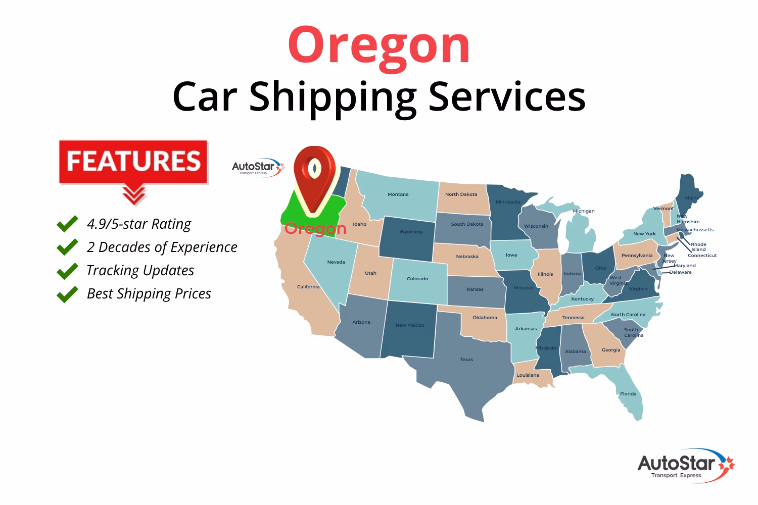 How much does it cost to ship a car to Oregon?