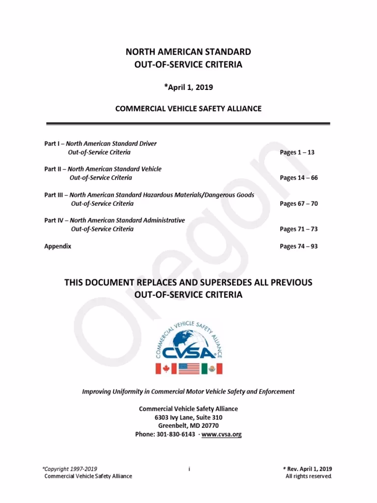 What are out-of-service criteria?