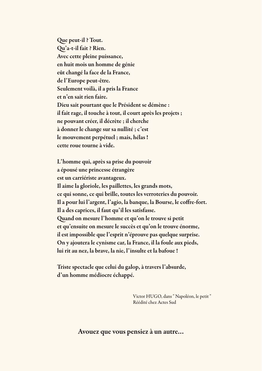 Quelle est la phrase de Victor Hugo dans 'Les Pleurs'?