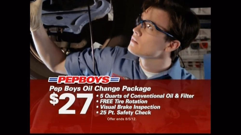 How long does an oil change take at Pep Boys?