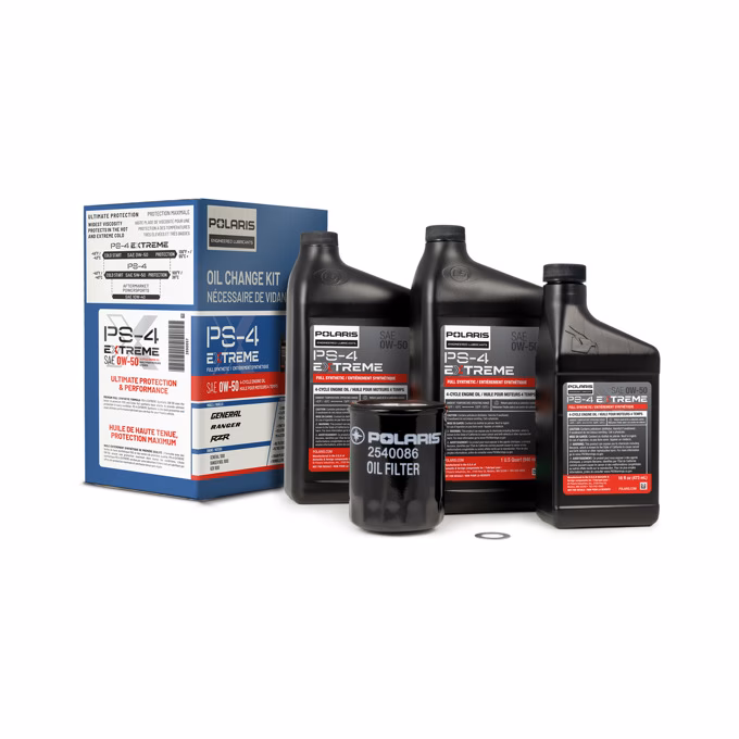 What is included in the Polaris PS4 oil change kit?