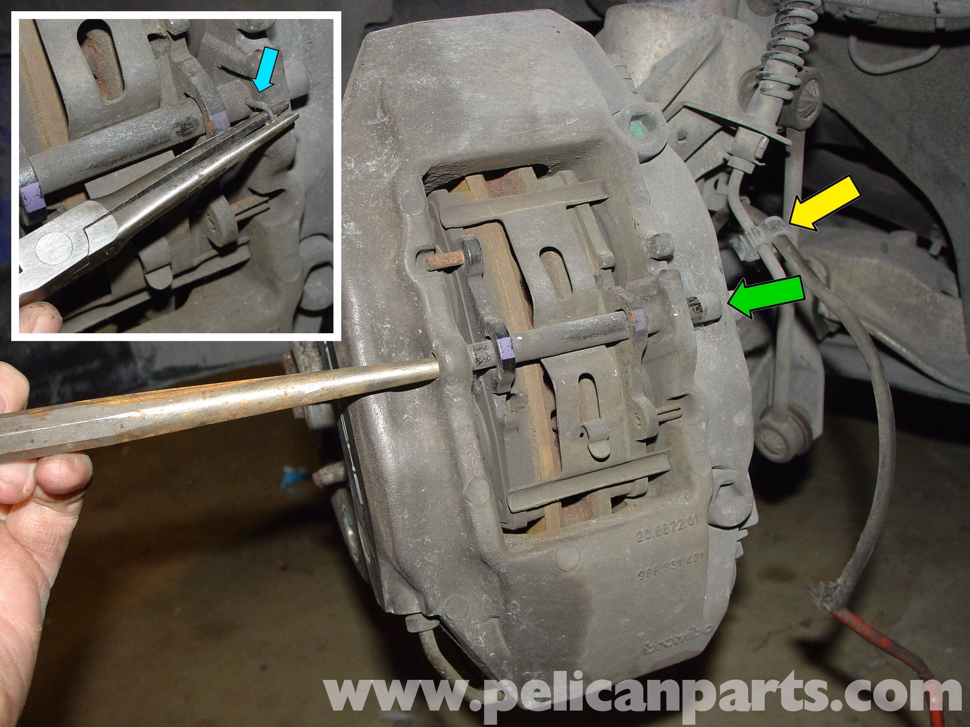 How do I adjust the parking brake on my Boxster?
