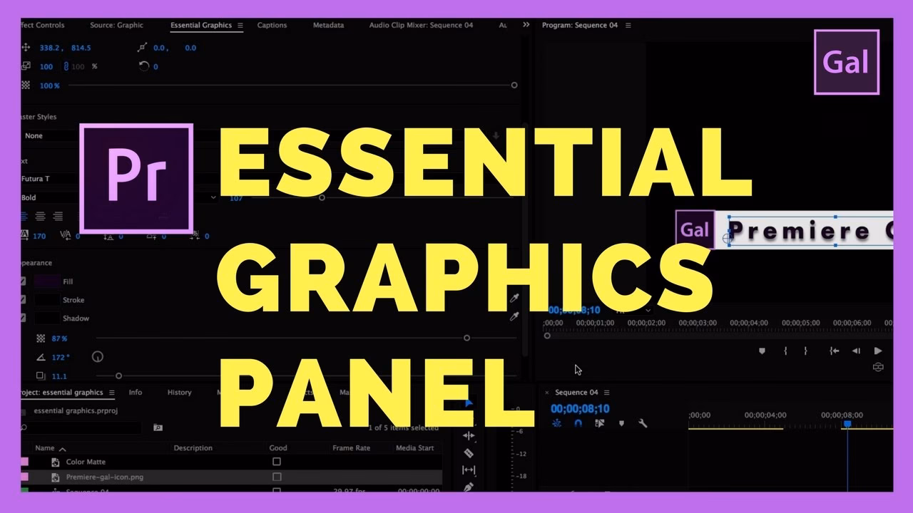 Is there essential graphics panel in Premier Pro 2025?