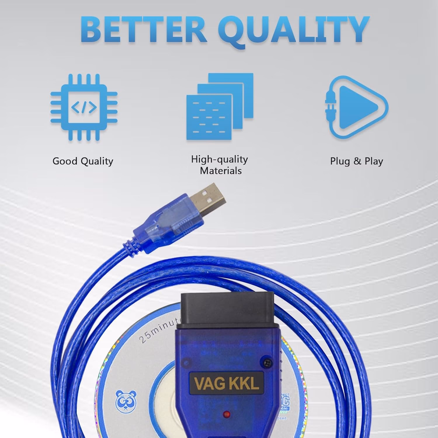 Which OBD-II vehicles are supported by VAG-COM 409.1 KKL cable?