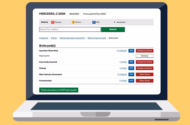 Why did my car fail a 'PRS' test?