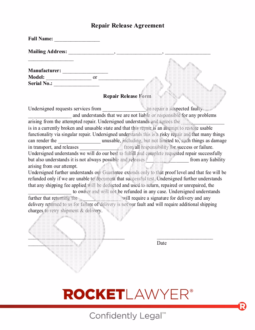 What is a liability release form?