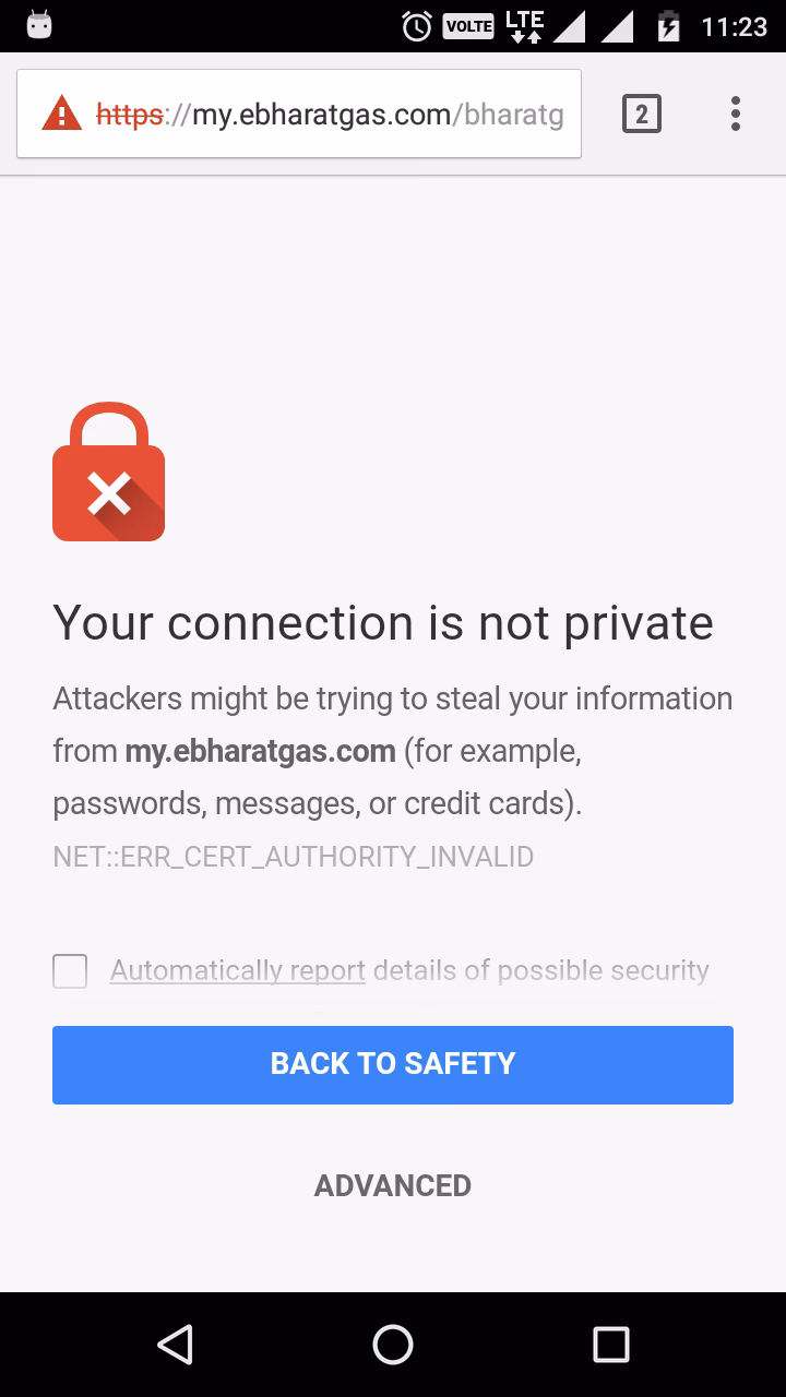 Why is my connection not private on Android?