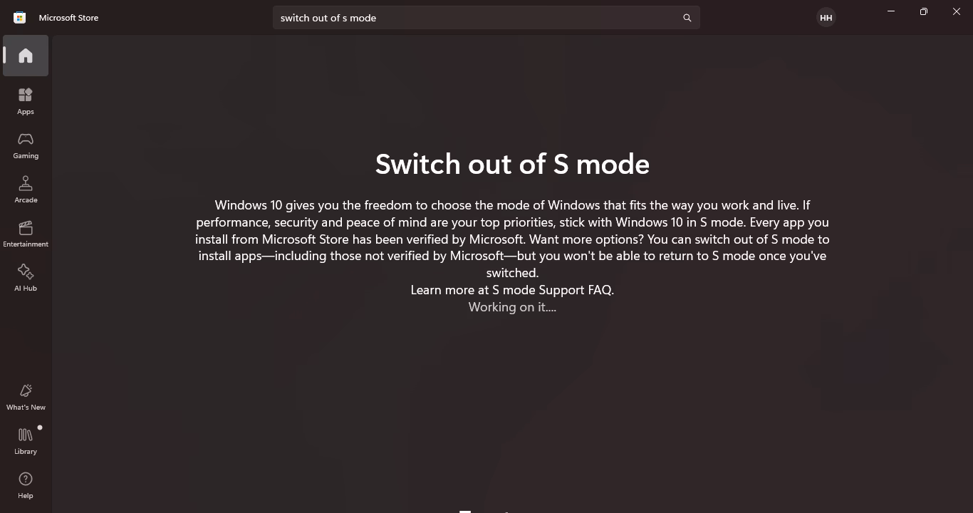 What happens if I switch out of S mode?