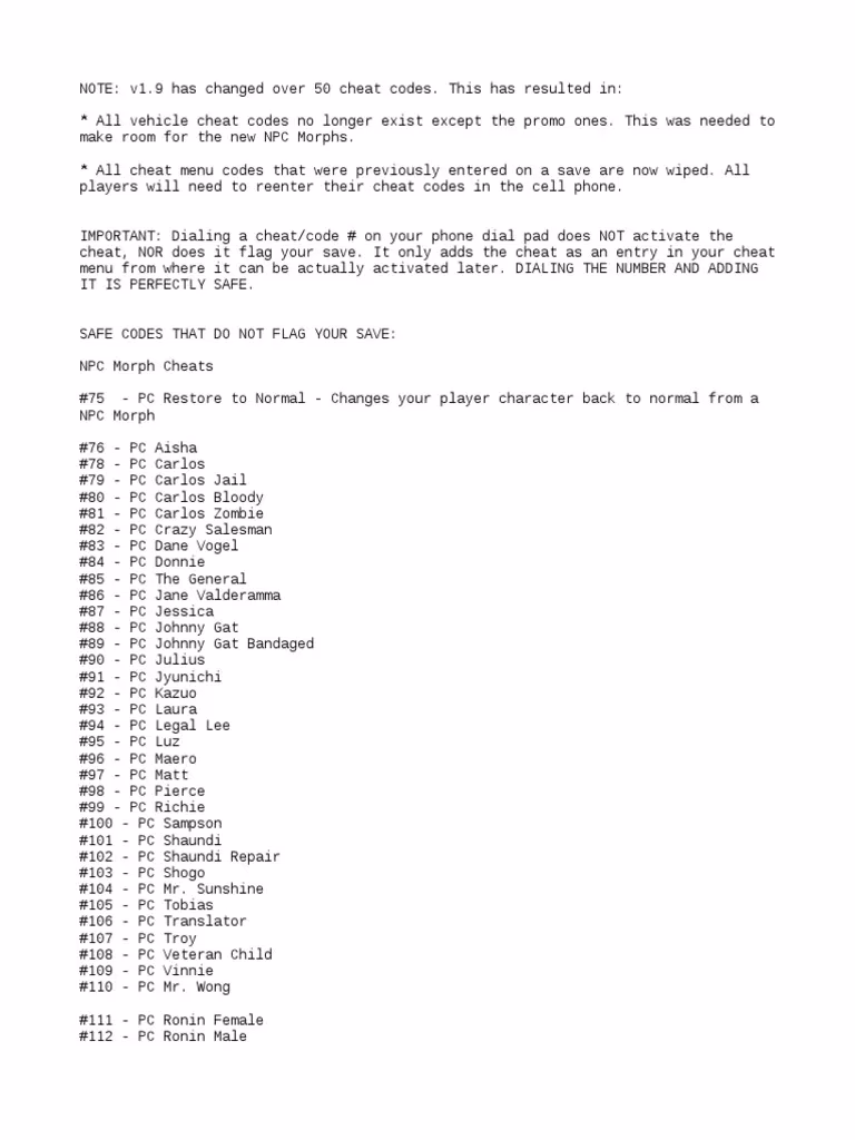 What are Saints Row cheats?