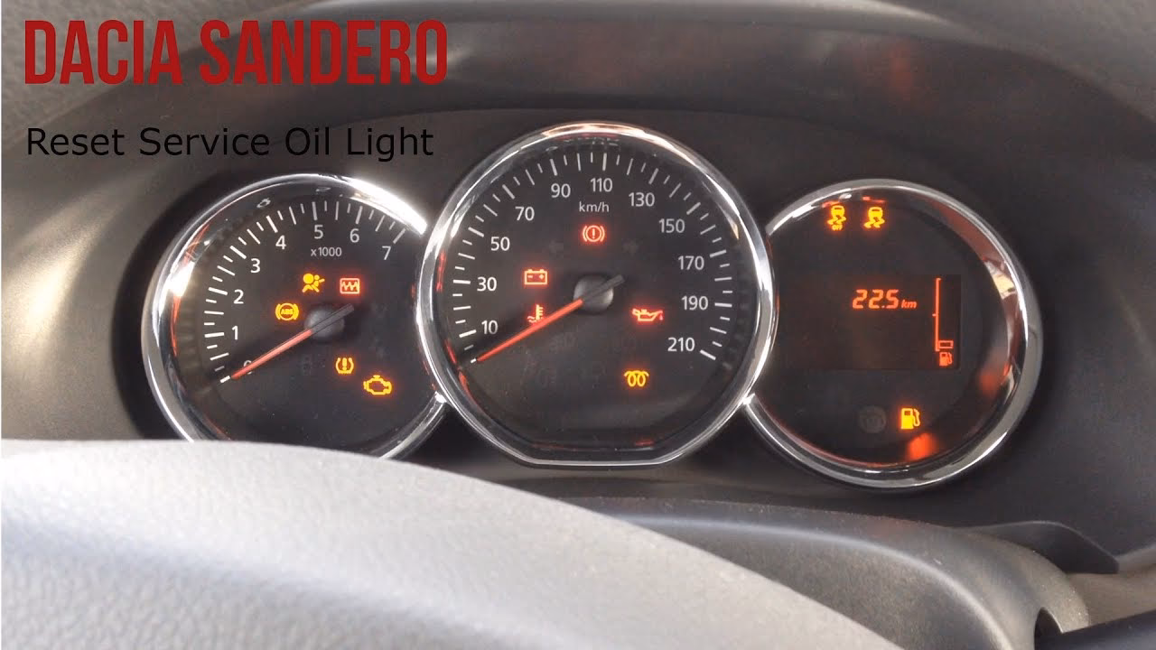 How to reset the service light on a Dacia Sandero?