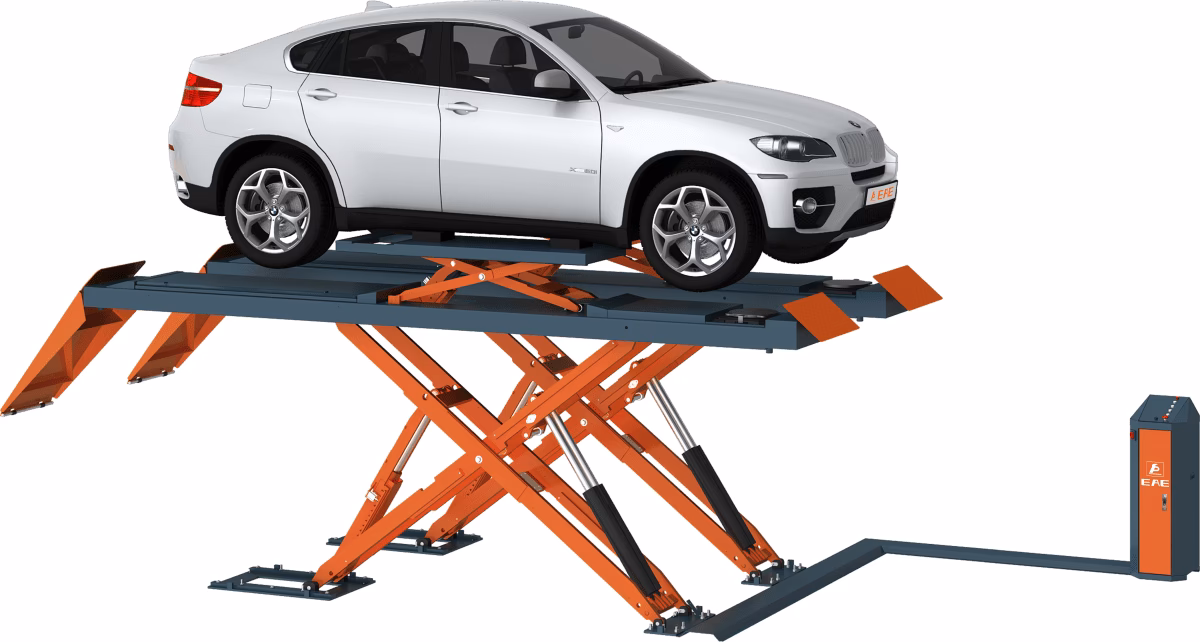 What is a low profile double ram scissor lift?
