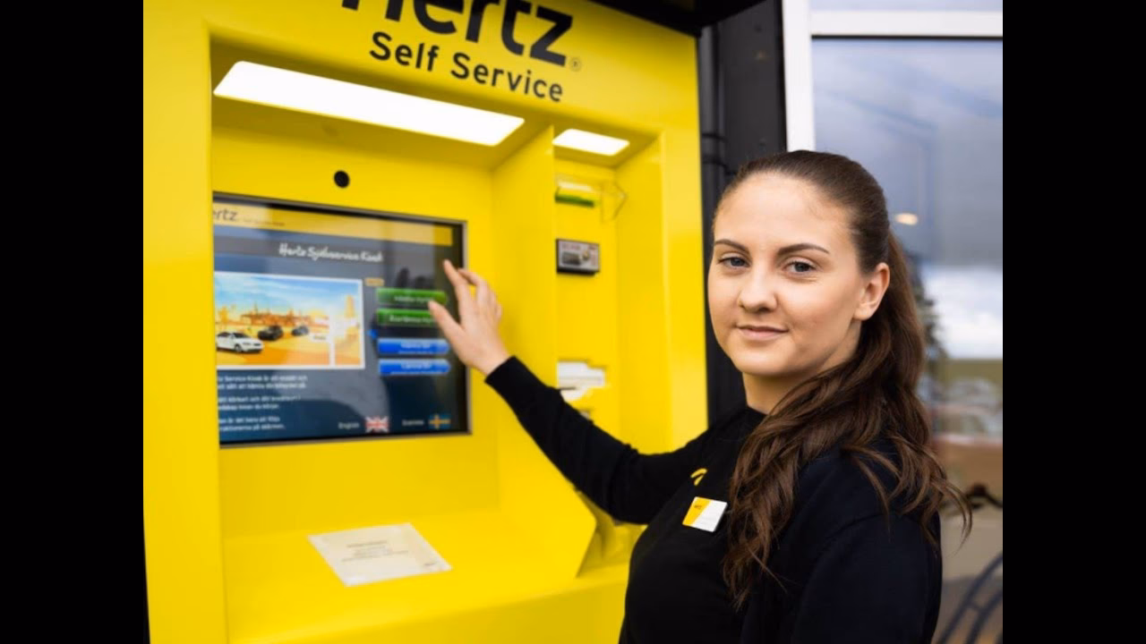 What is a self-service kiosk at airports?