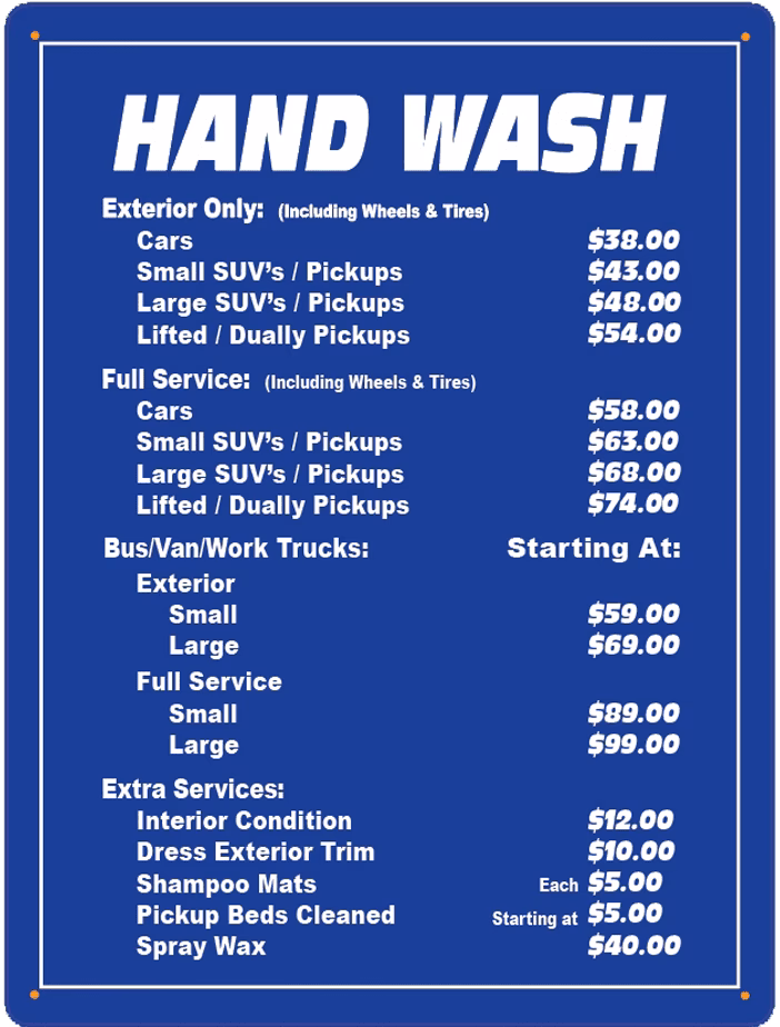 What are the different types of car wash services?