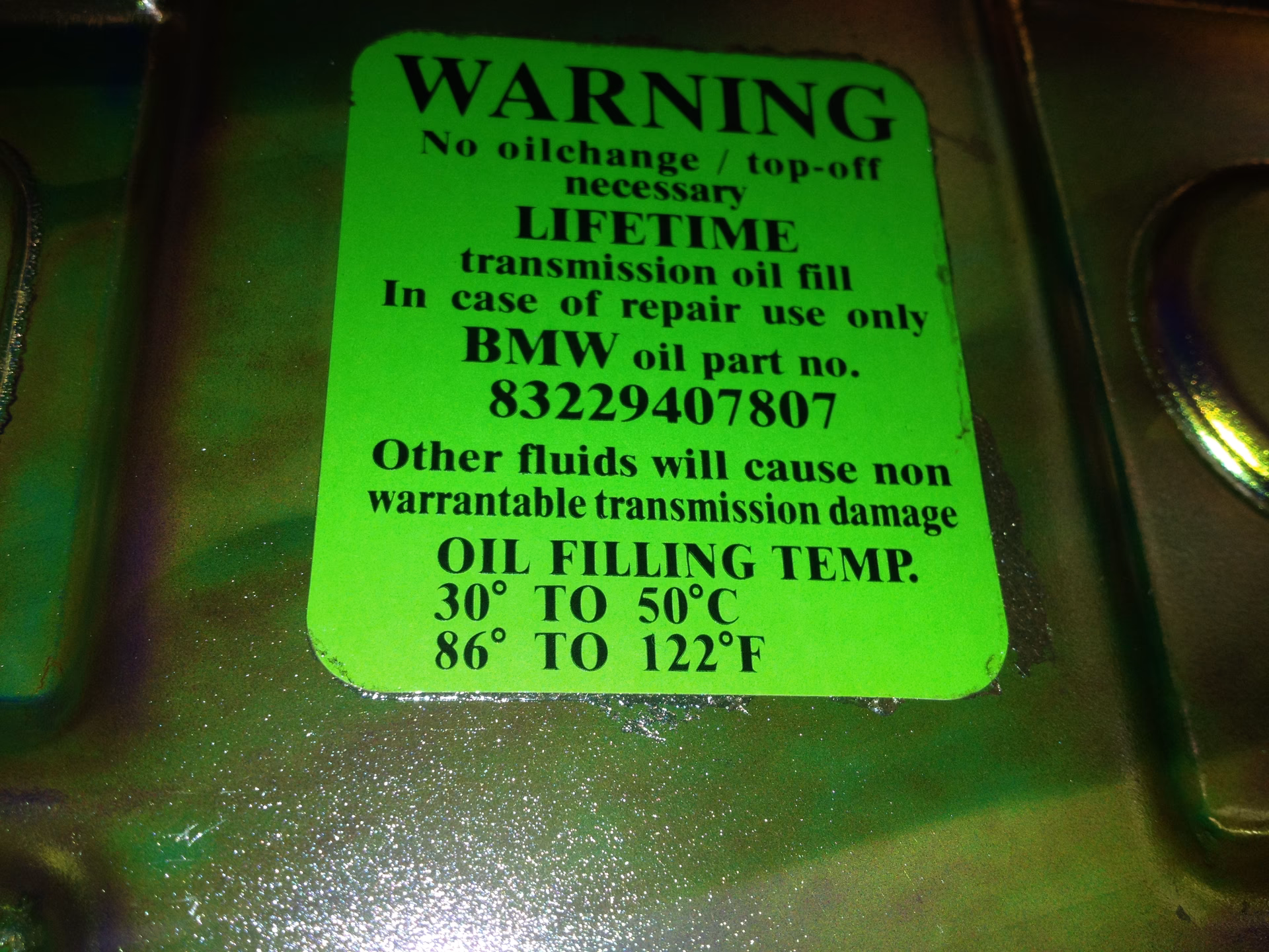 How long does BMW transmission oil last?