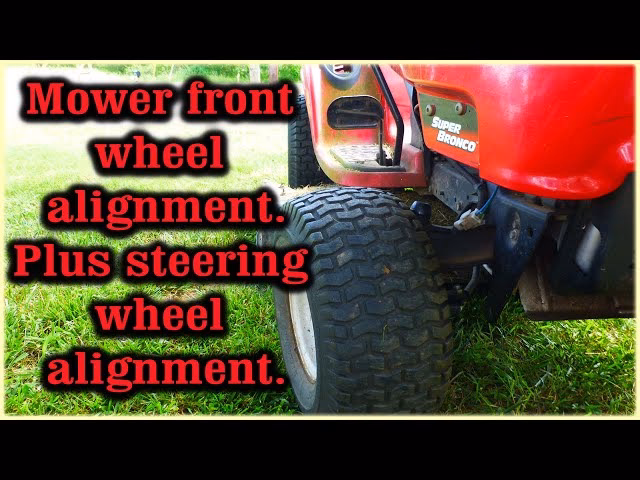 Can you adjust front wheel alignment on a riding mower?