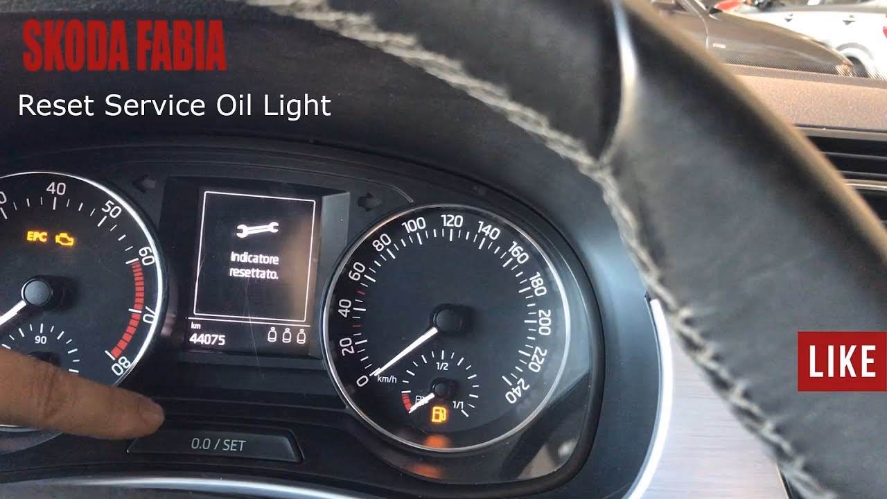 How to reset service light indicator Skoda Fabia?