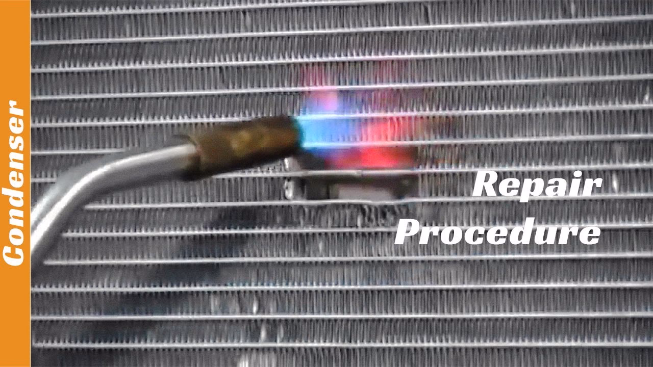 How do I fix a leaking radiator condenser?