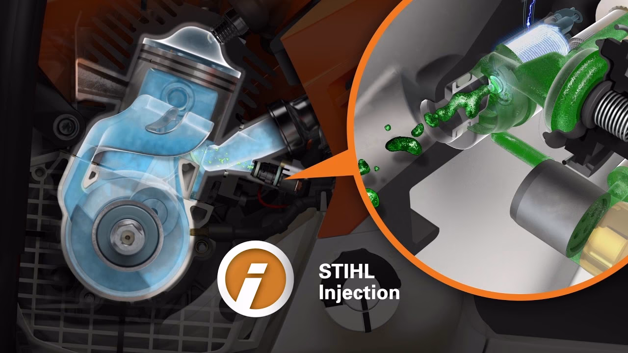 How does the Stihl MS 500I scavenging system work?