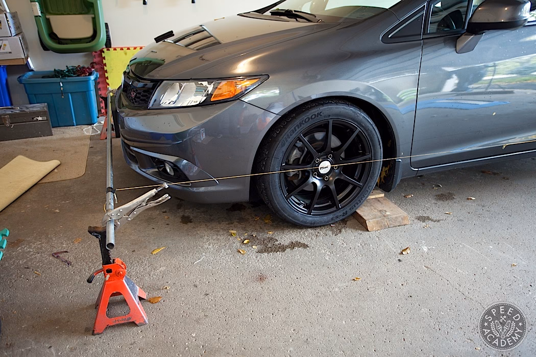 How do you align a car with a string?