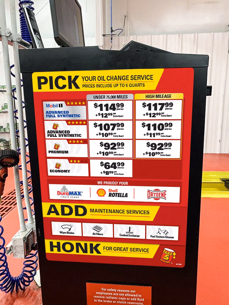 What kind of oil does take 5 use?