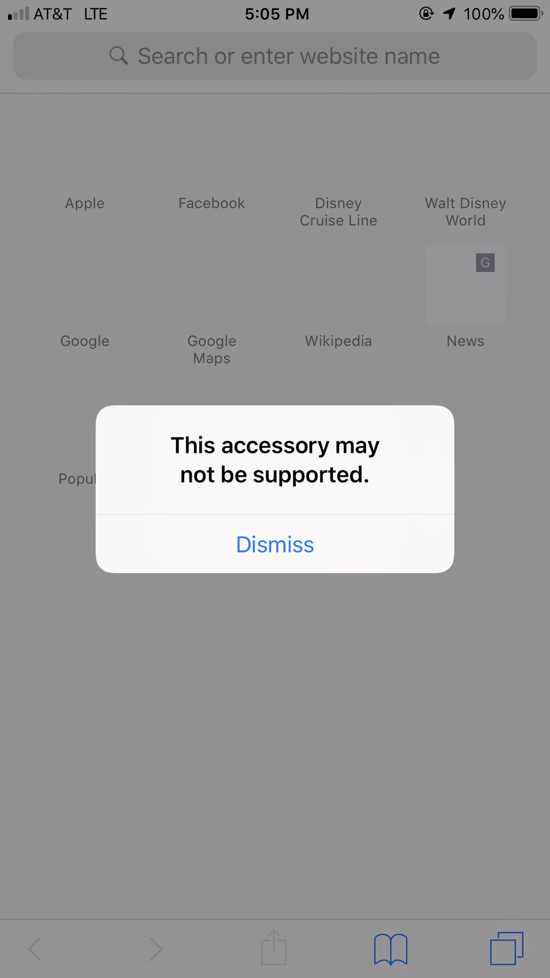 Why am I getting a message 'accessory may not be supported'?