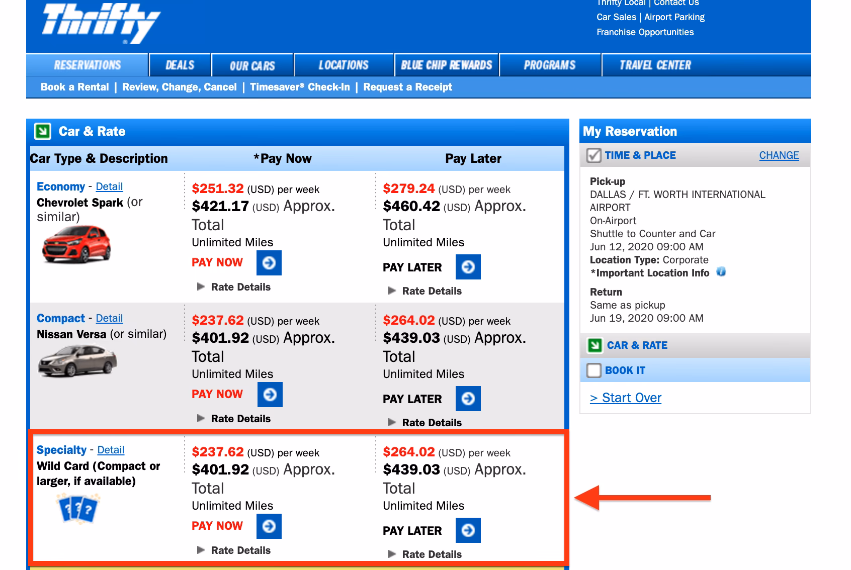 Does thrifty charge a car rental fee?