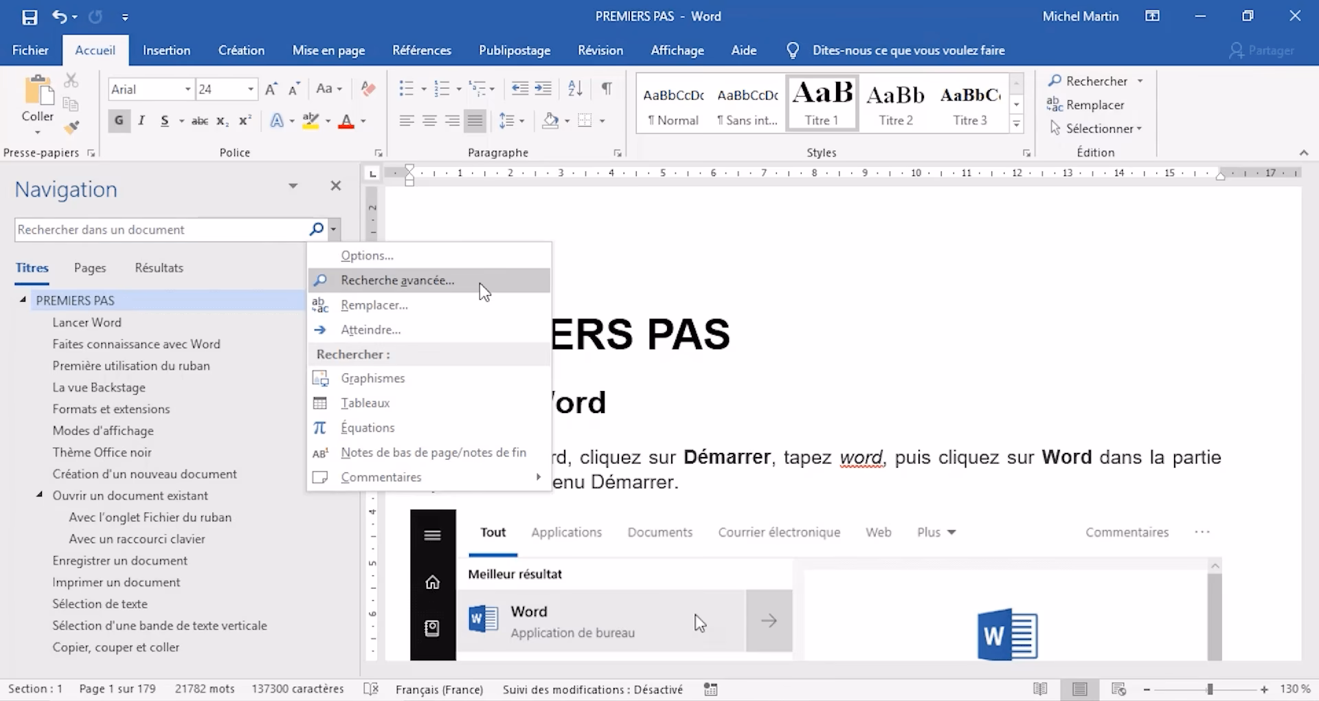 Comment trouver un mot dans une page avec son clavier ?