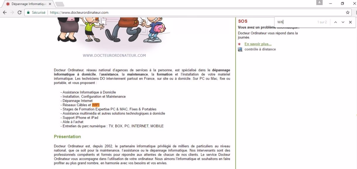 Comment trouver un mot dans une page avec son clavier ?