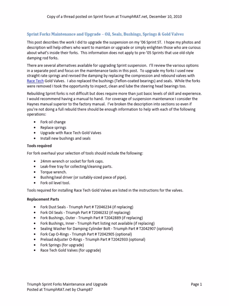 How often should a Triumph Sprint ST be serviced?