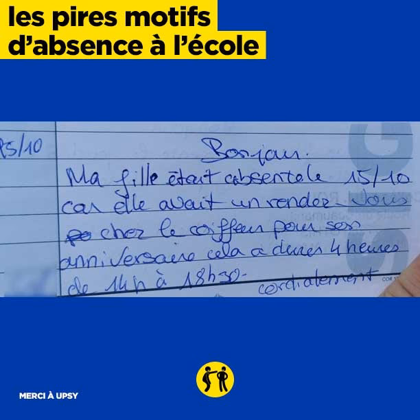 Comment envoyer des textes d'excuses pour absence d'un enfant malade ?
