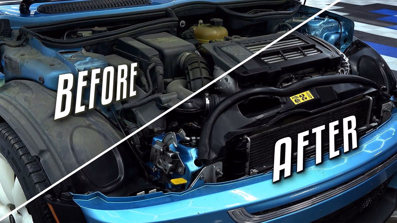 How do you clean a car under the hood?
