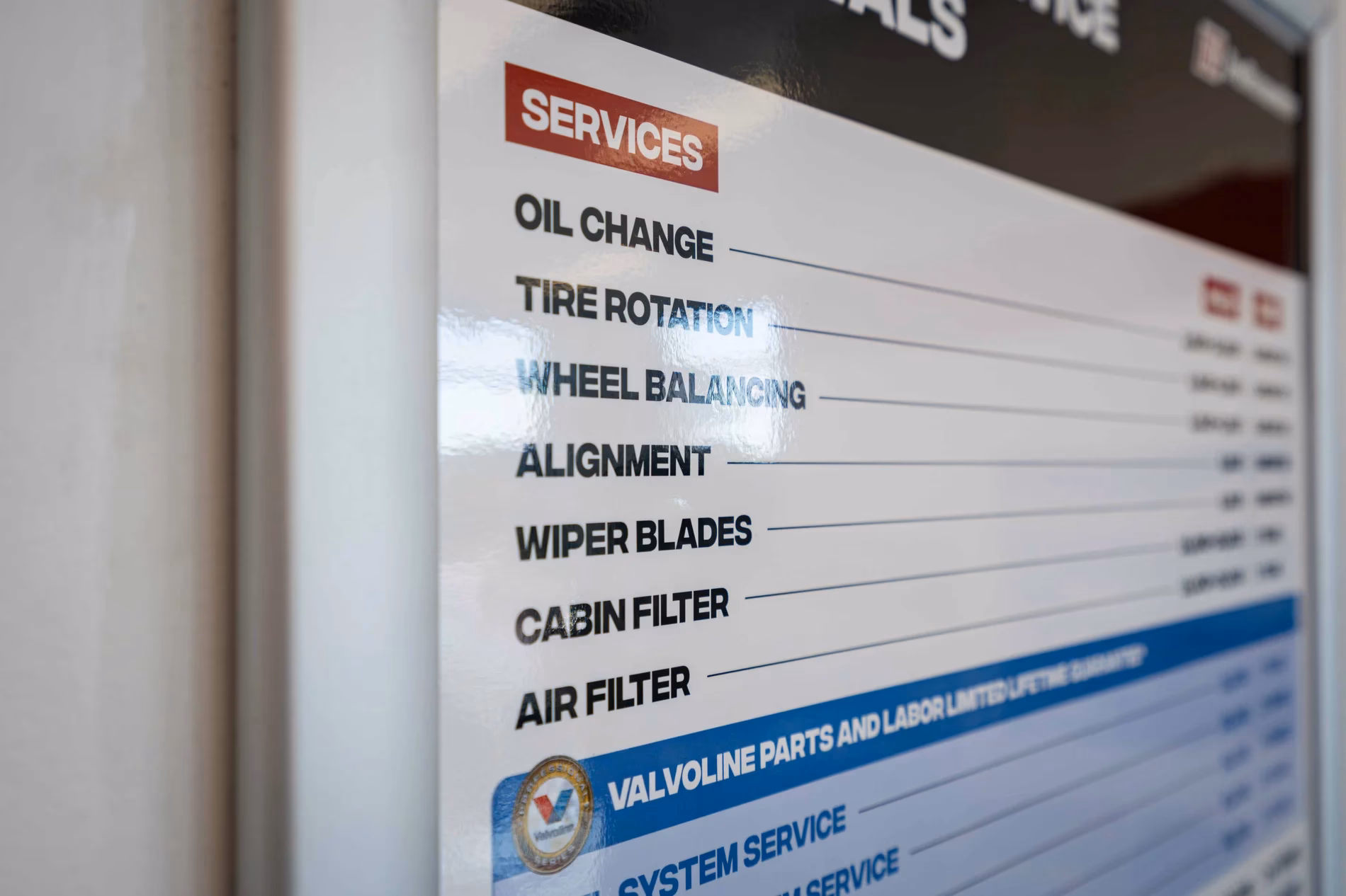 How much does Valvoline service cost?