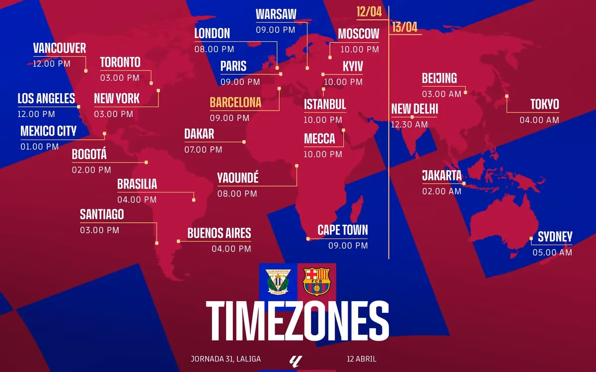 What time does Barça vs Leganés kick off?