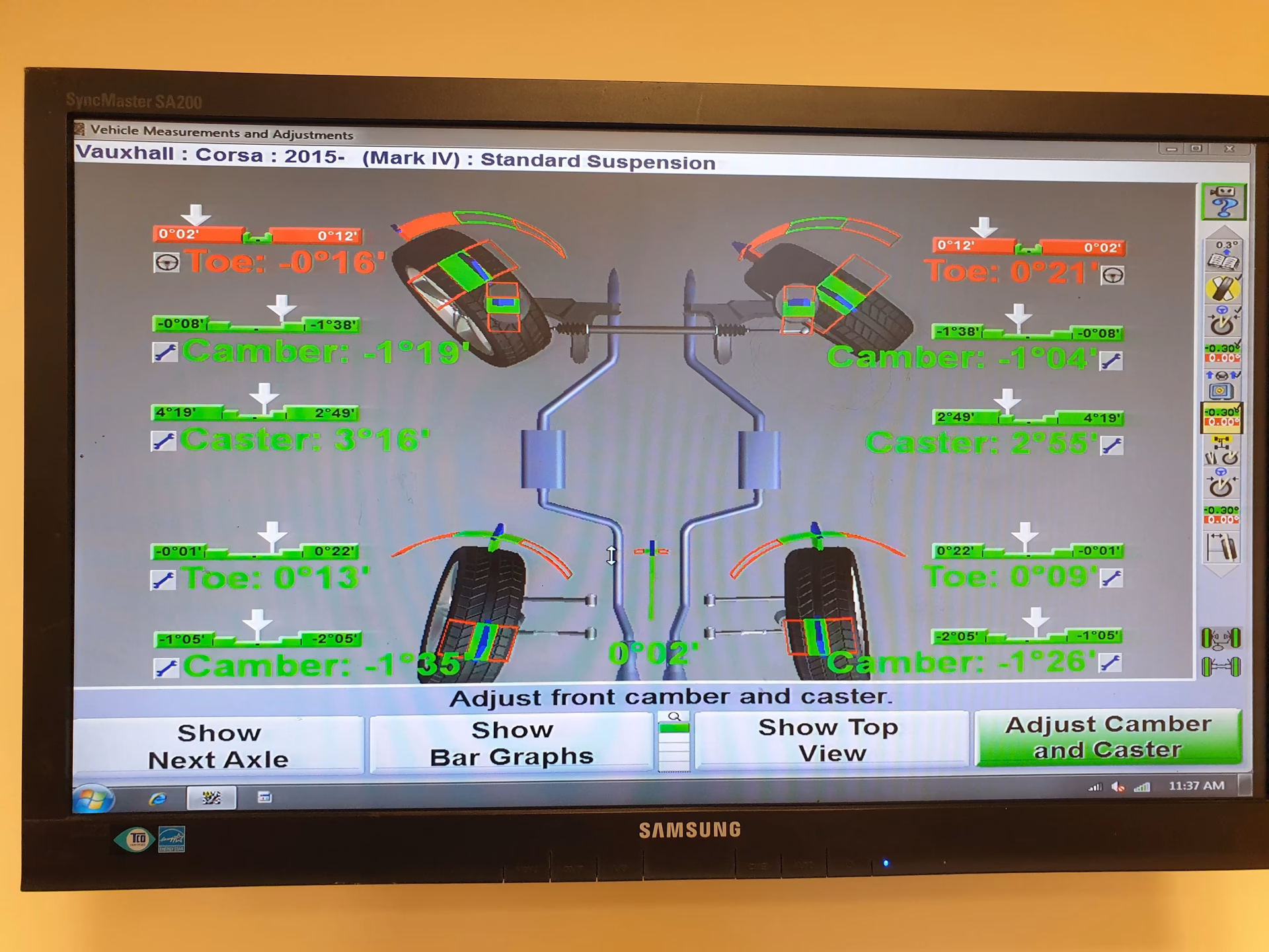Does Astra have wheel alignment figures?