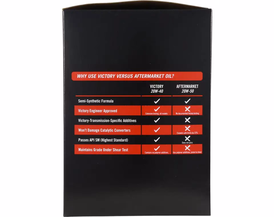 How much oil does a victory engine carry?