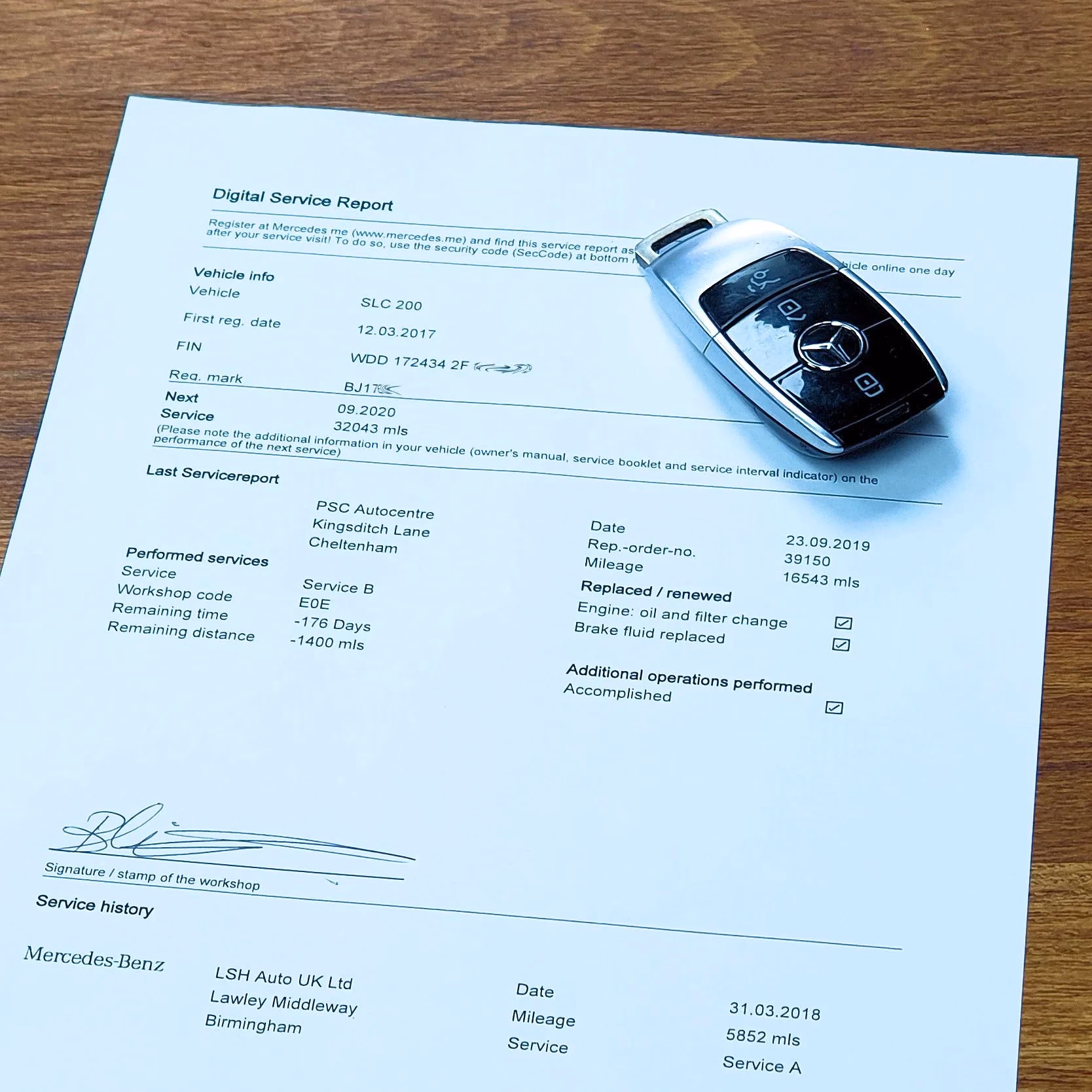 How often should you service a Mercedes-Benz W212?