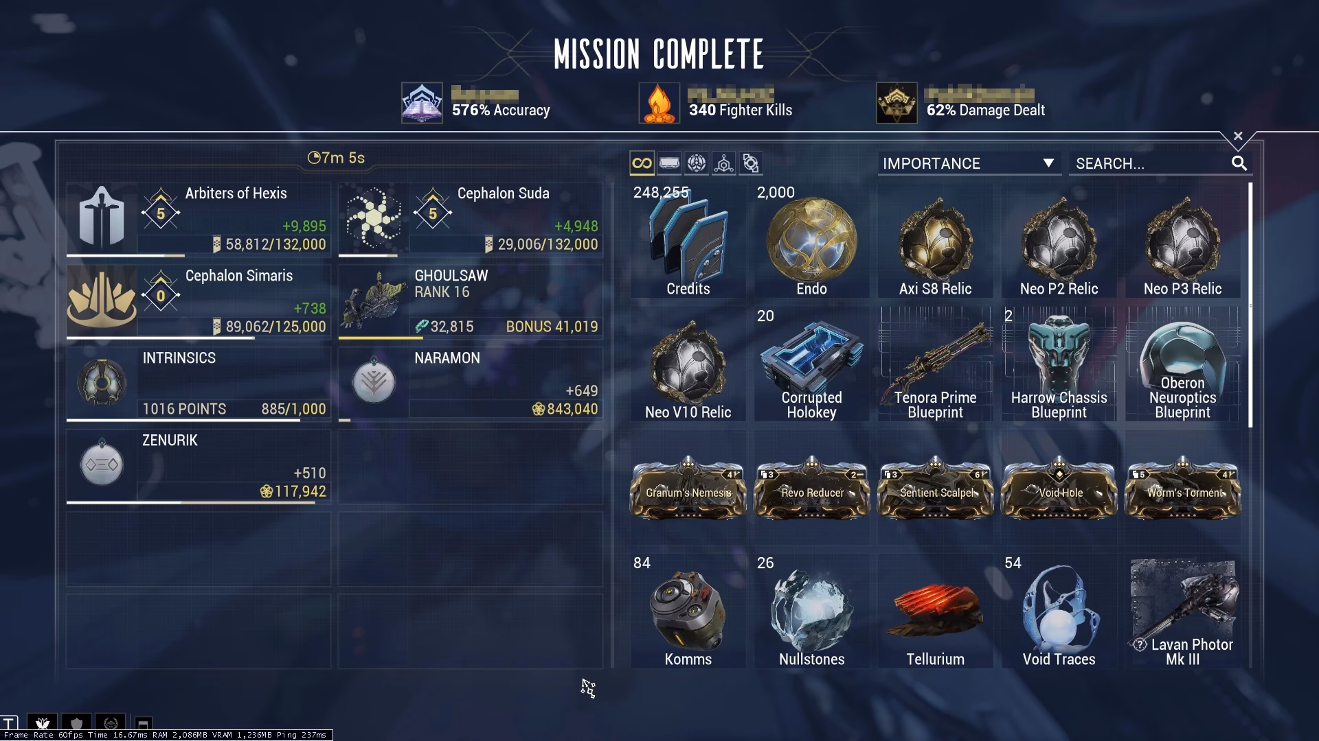 Does Warframe have a drop table?