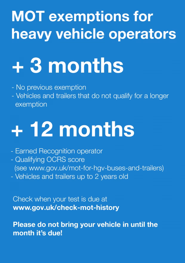 What cars are exempt from MOT test?